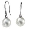 Platinum Paspaley 11mm Near Round South Sea Pearls and Diamond Earrings Ref 844439