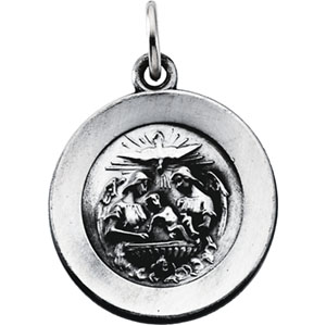 Round Baptism Pendant Medal SKU R41525