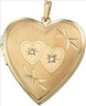14KY .0067 carat 21.25 x 20.25 mm Diamond Heart Locket | SKU: MF-21829
