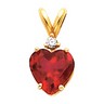 14K Gold Heart 4-Prong Wire Basket Pendant with Accent | SKU: 1266