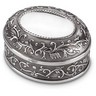 Silver Oval Shaped Trinket Box | 5 x 4-1/8 x 2-1/2 | SKU: 61-3183